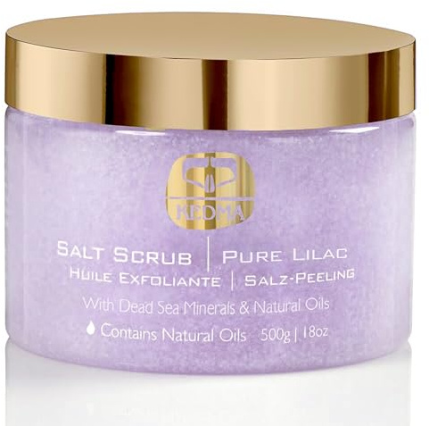 Kedma - Exfoliante de Sal Puro Lila - Exfoliante y Nutritivo con Minerales del Mar Muerto y Algas Dunaliella - Para Todo Tipo de Piel - 350g