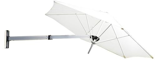 RDHMJSJAZ Patio Umbrella,Wall Mounted Patio Umbrella, Sun Canopy Umbrella Outdoor Garden Balcony Tilting Sunshade, Parasol For Yard/Garden/Deck Porch(White)