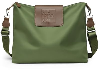Bolso cruzado grande para mujer, de tela, nailon, casual, para viajes, a la moda, estilo hobo, Verde
