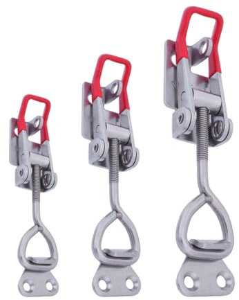 Uonlytech 3pcs Hand Toggle Clamp Adjustabletoggle Latch Heavy Duty Hand Tool Latch Clamp Vertical Toggle Clamp Cabinet Latch Steel Clip Lock Clip U-Shaped Clamping Bar 4001 4002 4003