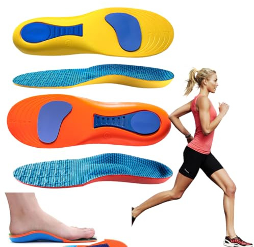 JAWUZ 2 Paires Semelles Orthopédiques,Semelle Anti Douleur Talon Soulagement Efficace Des Pied Plat,Jambes Arquées,Tendinite Tendon Achille,Hallux Valgus,Confort,Amortissante,Antidérapant(39-40)