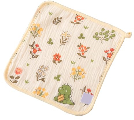 Qsvbeeqj Toalla cuadrada para bebé de 25 x 25 cm, toalla de saliva infantil, con estampado de caricaturas, babero suave y transpirable, paño de mano para eructos