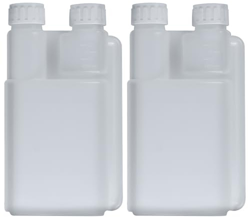 goduog 2 Pack Standard Squeeze Shot Bottle with 16oz Measuring Bottle 0.84oz(25ml) Shot Glass Chamber Dispenser for Bars and Mixologists, Travel, Outdoor,HDPE Portable Plastic Flask