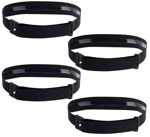 4pz Cinghia Elastica di Ricambio per Lampada Frontale, Cinghia Regolabile in Nylon Larga 2,5cm Compatibile con Black Diamond, Petzl, Princeton Tec, Fenix (Nero)