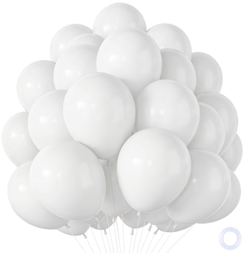 Vit ballong, 100 stycken, matta vita födelsedagsbaldakiner, helium latexballong för födelsedagsdekoration, bröllop, förlovning, dop, kön, avslöjande, babyshower, barn, fest, dekoration, 12 tum