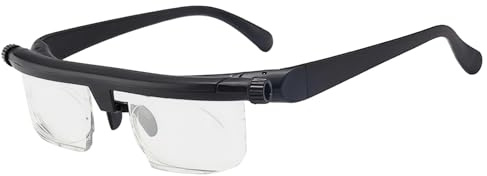 wkao Justerbara fokusglasögon för nära och fjärrvision, -6,00 till +3,00 diopter, urtavla vision för läsning och körning, unisex-design för inomhus- och utomhusbruk, lätt ram