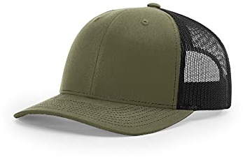 Richardson 112 Trucker OSFA Baseball Hat Ball Cap, Loden/Black