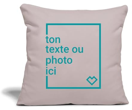 Spreadshirt Créez Votre Propre Housse de Coussin Personnalisée avec Texte ou Photo Individuelle Housse De Coussin Décorative 45 x 45 cm, Taille Unique, Taupe Clair