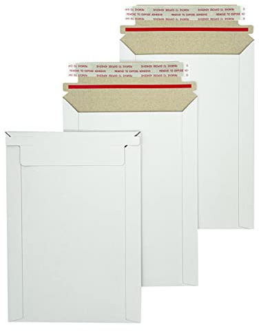 Burasari 30 Pack White Rigid Mailers 6x8.65 Inches - Can Keep Flat Kraft Cardboard Mailer, Suitable for Protecting Shipping Gift Cards, Invitations, Photos, Documents