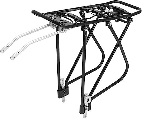 MidGard Fahrrad Gepäckträger für hinten aus Aluminiumlegierung, mit Rücklichthalterung - verstellbar für 26-28 Zoll Fahrräder, belastbar bis maximal 25 kg