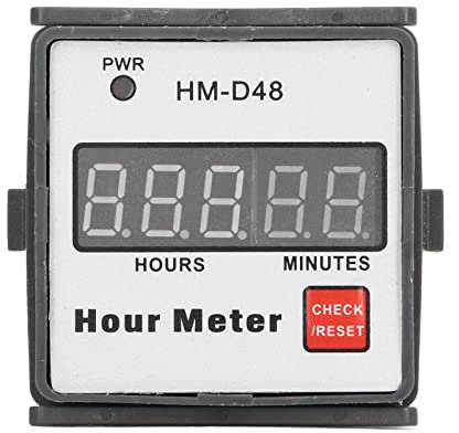 Risegun Contaore Digitale LCD, AC 220V Contaore Timer Accumulatore, HM-D48 0-999.99h Digital Hour Meter Timer Tipo Ferroviario Contaore per Apparecchiature a Motore Generatore Marino di Inverter ATV