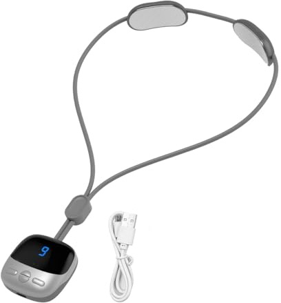 Tiardey Neck Massager with Heat Portable Neck Shoulder Massager Deep Tissue Pendant Double Pulse Tech Massager for Shoulders Neck and Arms