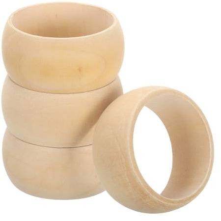 QUARKZMAN Holzringe zum Basteln, 4 Stück Ø 83mm - Holz Ringe Natur, unbehandelter glatter Holzkreis, Holzringe für Bastelarbeiten, Schmuck, DIY-Herstellung, Wohnkultur