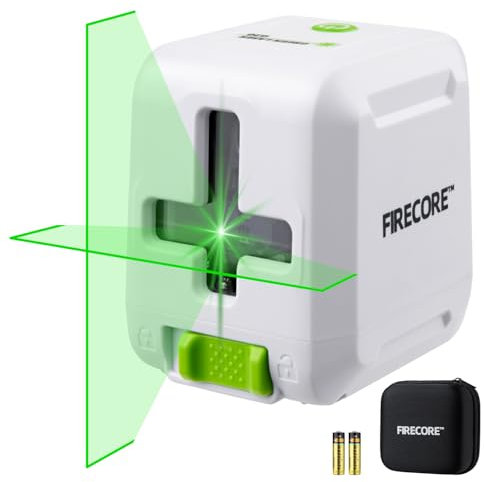 Firecore Nivel Laser, Láser Autonivelante con Modos Automático y Manual, Precisión de ±1,5 mm/7 m, Incluye Pilas AA y Bolsa, Ideal para Bricolaje y Reformas del Hogar