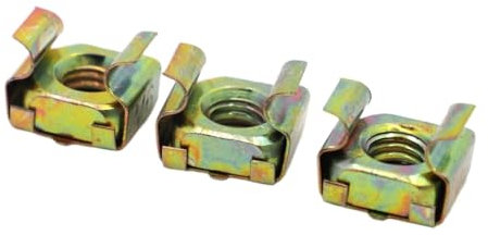 Tuercas enjauladas, marco abierto, 100 piezas M4 M5 M6 M8 M10 M12 Tuercas flotantes de cuarteto galvanizadas en color, carcasa elástica, tuerca enjaulada cuadrada, tuerca a presión(M12)