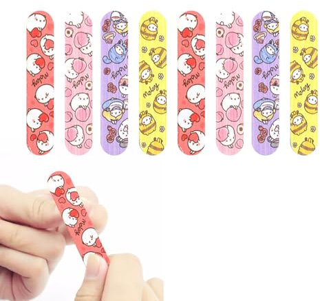 FIMWOLZ Lima per unghie professionale 8 pezzi Lime per unghie per animali Mini Nail Buffer Cartella per unghie colorata Accessori per unghie