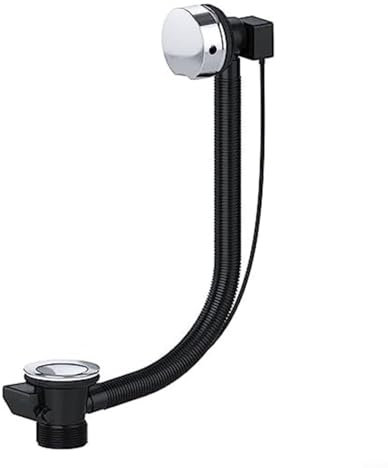 Lastdaytime Kit de vidange de baignoire avec tuyau réglable, protection contre les débordements en acier inoxydable