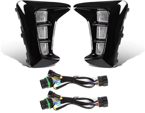 Feoosvx Luz Circulación Diurna Coche Para Kia Para Pegas 2018 2019 Luces Diurnas Ejecución Dinámicas Lámparas Niebla Señal Giro Auto Blanco Amarillo Azul Coche Llevó DRL Faro Principal(DRL A)