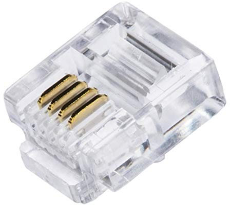 LINK LKPL44 CONFEZIONE 100 PLUG TELEFONICI 4 CONDUTTORI 4 POSIZIONI 4P4C RJ10