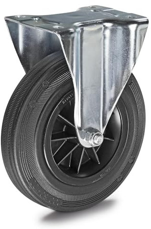 Proroll | Ruota in gomma piena su cerchione in plastica | Ø x larghezza ruota 125 x 38 mm | rotella a supporto fisso