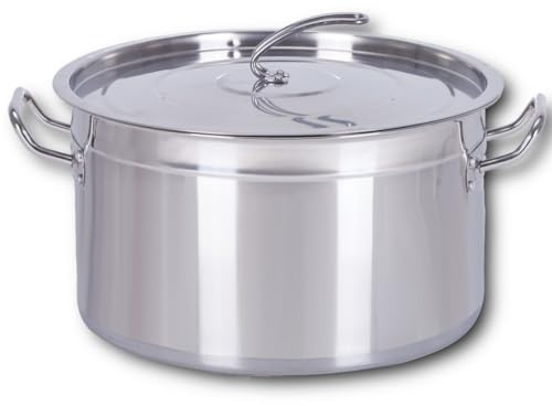 HOOZ Gastronomie Kochtopf Suppentopf - 30 bis 100 Liter Edelstahl Kochtöpfe - ideal geeignet für alle Herdarten & große Küchen - Gastro Topfset (30 L)