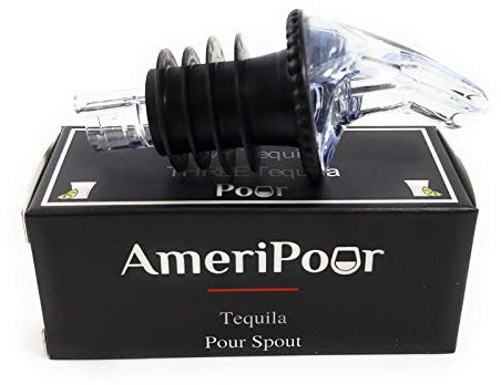 AmeriPour - Speed Pourer - Patron Pour Spout - Made 100% In The USA. Free Flow Bar Spouts That Don't Leak - No Cracks, Just A Smooth Cocktail Pour Every Time. (Clear)