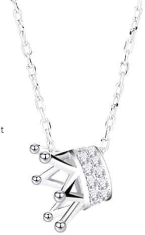 Collier à breloques en forme de couronne de princesse pour femmes et filles en argent sterling 925 délicat et mignon avec pendentif en forme de diadème royal, bijou de mariage, cadeau d'anniversaire