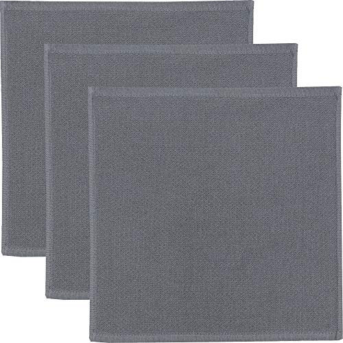 Erwin Müller Reinigungstuch, Putztuch, Putzlappen, Spültuch 3er-Pack grau Größe 25x25 cm - 100% Baumwolle, zum Spülen oder Staubwischen, robust und langlebig, mit Frottierseite