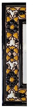 11 cm x 5,5 cm Spanische Blumen Keramik Zahlenfliesen mit der Option von filigranen Metallrahmen (Endstück)