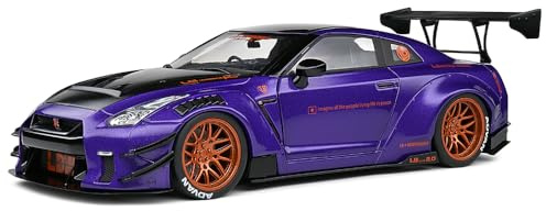 SOLIDO 1:18 Nissan GT-R (R35) W/Liberty Walk Body KIT 2.0 Purple 2022, Mauve