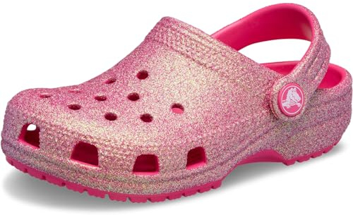 Crocs Unisexe Enfant Classic Iridescent Glitter CgT Sabots, Dragon Fruit, 23/24 EU