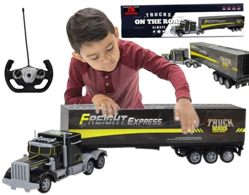 Lean Toys Tir teledirigido para niños Camión Cisterna Grande 48 cm con remolque y mando a distancia