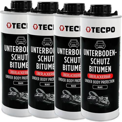TECPO Protector de suelo bituminoso, 3 litros, se puede pintar sobre negro, elástico permanente, en caja de aspiración, protección contra impactos de piedras, protección contra la corrosión,