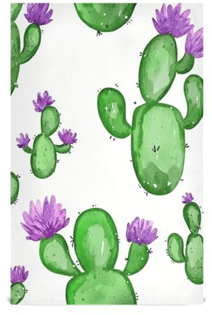 KLL Paños de cocina de rizo de cocina con diseño de cactus y flores de acuarela (prop2) (prop3), tejido bohemio seco, 28 x 18 pulgadas, juego de 4