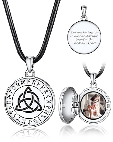 Bandmax Collana Donna Personalizzabile Medaglione Apribile con Foto - Ciondolo in Argento Sterling 925 con Catena in Pelle - Gioiello Commemorativo per Mamma, Moglia, Fidanzata, Figlie