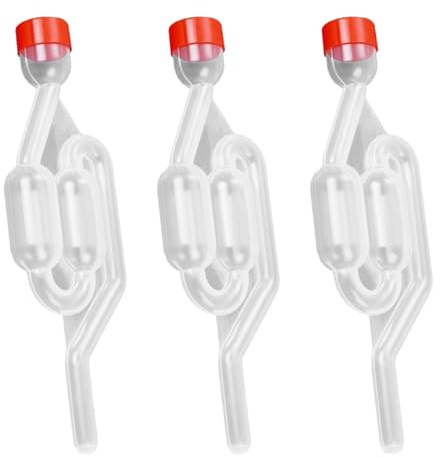 3 Pieces Clear Wine Making Equipment, Airlock, Air Lock for Brewing with Fermentation Stopper, for Brewing Beer, Wine, Making Sauerkraut and Fermenting Kimchi