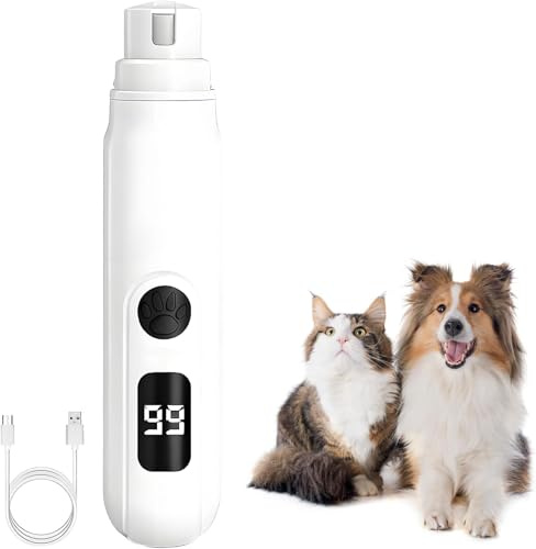 Krallenschleifer für Hunde, 2025 Neu Elektrische Krallenschere mit 3-Gang, Elektrischer Hundekrallenschneider Superleise Krallenfeile für Hunde für Große Mittelgroße Kleine Katzen Hunde Haustiere (1)