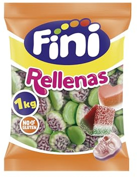 Fini - Cerebros Rellenos | Chuches en Bolsa de 1kg | Golosinas Ideales para Eventos, Cumpleaños Halloween o Navidades | Sin Gluten.