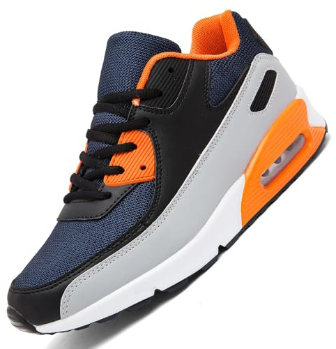 LECYGNB Chaussures Sport Homme Tennis Fitness Chaussures de Course Running Sport Jogging Legere Athlétique Sneakers Outdoor Casual Bleu Orange EU 45