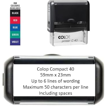 Personalised Custom Made Self-Inking Business Company Address Rubber Ink Stamp - 59mm x 23mm (Up to 5 Lines)