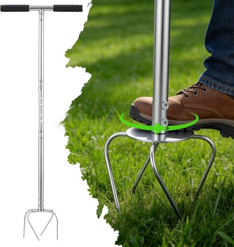 Worshow Trädgårdskla, trädgårdskula med handtag, justerbar höjd 103–48 cm, 2 i 1 ogräsborttagare och golvfläkt, twist tiller för planteringslådor, trädgårdsbädd och balkong