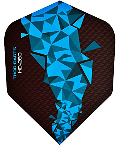 THOR-DARTS®?Exklusiv linje: 150 Micron F2 Darts Flights HD-280 svart dart flyger extra lång hållbar tjocklek 150 mikr Ultra Strong (18 stycken (6 set), blå/blå)