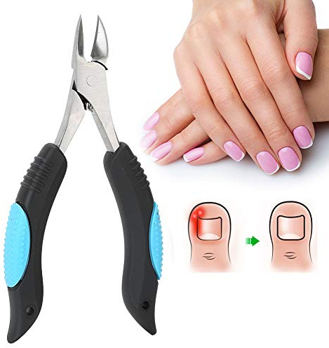 Professional Nail Pliers Cuticle Nippers for Ingrown Toenail Treatment Fingernail Toenail Scissors Pedicure Tool with Non-Slip Handle Cuticle Trimmer Nail Art Salon Home Use