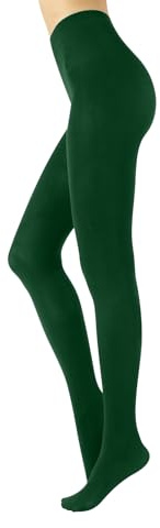 CALZITALY Leotardos Para Mujer, Medias De Algodón, 100 Den, S, M, L, XL, Calcetería Italiana (FR/ES, Letras, S, M, Regular, Regular, Verde)