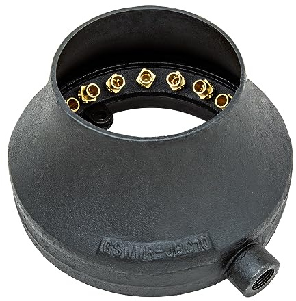 GSW Chinese Wok Range 20 Copper Tips Speed Burner with Cap, Cast Iron Body, Natural Gas, WR-JBC10NG (10 20-Tip NP)