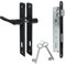 ADGO Poignée de porte + serrure avec clé noire - Poignée de porte en acier inoxydable - 90 mm - Serrure 90/22 mm - Clé prête à monter