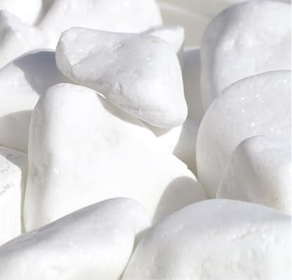 Seat Flor srl ® Galets blancs pour jardin, pierre naturelle super blanche pour jardin, galets de Thassos (3 tailles disponibles), 25/40 mm, 10 kg