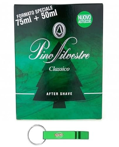 8x Pino Silvestre After Shave Original Classic,After Shave Perfekt, um die Haut frisch zu lassen, 125ml + Beni Culinari Kostenloser Schlüsselanhänger