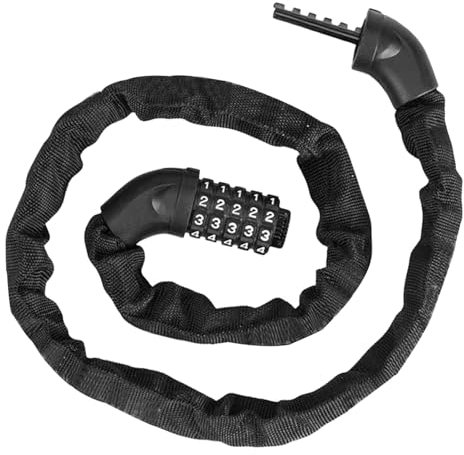 Antifurto per bicicletta, antifurto di sicurezza per bicicletta, antifurto a catena in acciaio, catena in acciaio inox con lucchetto antitaglio e chiave da garage, cavo di sicurezza antifurto per