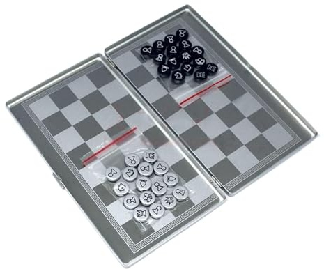Schackspel Schack Magnetisk Metall Schackuppsättning Schackbräde I Aluminium I Rostfritt Stål Vikbart, Bärbart Schackbräde Med Fickor Schackset